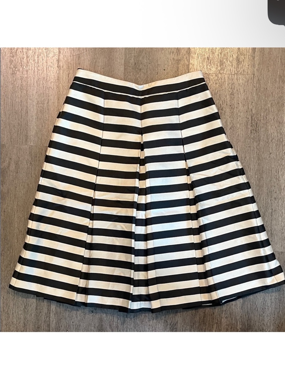 Halogen Black and White Horizontal Stripe A-Line Skirt